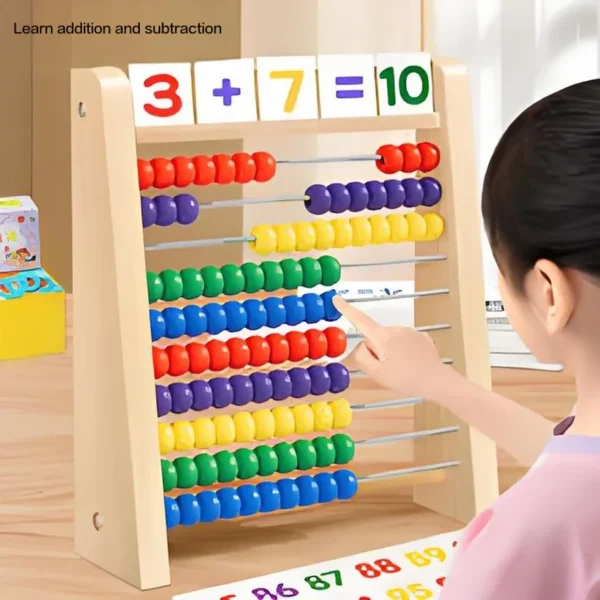 Colorful Wooden Abacus Early Education Toy for Kids Arithmetic Learning Number Ten Calculation Tool for Childhood Development