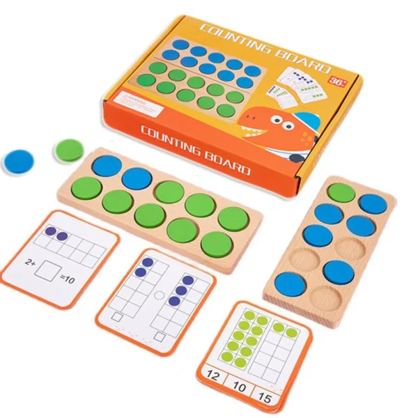 Montessori Ten-Frame Math Toys Preschool Children Number Sense Logical Thinking Count Kids Early Educational Teaching Aid Game