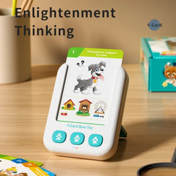 Russian Language Learning Machine 55pcs Flashcard Language Teaching Machine Reader Early Educational Pocket Device Toy for Baby